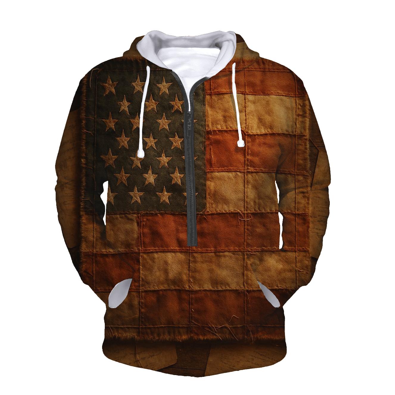 Vintage Freedom Patchwork hoodies fashion