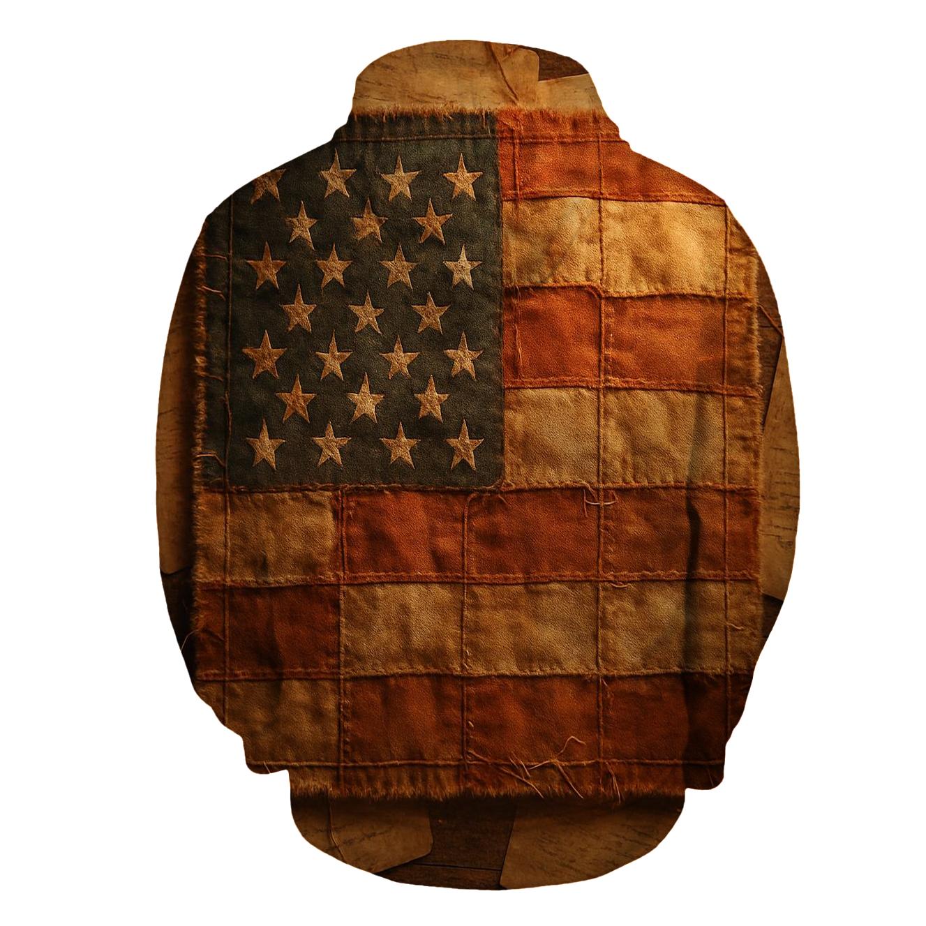 Vintage Freedom Patchwork hoodies fashion