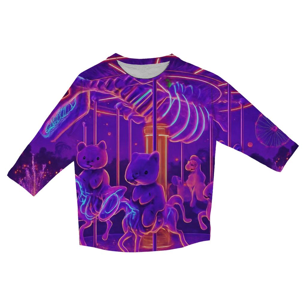 Neon Carousel Leviathan fashion 3/4 sleeve shirts