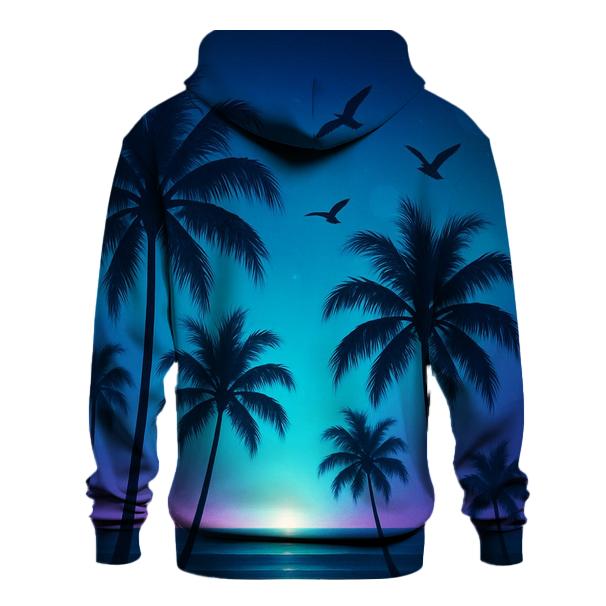 Neon Palm Reverie zip-up hoodies