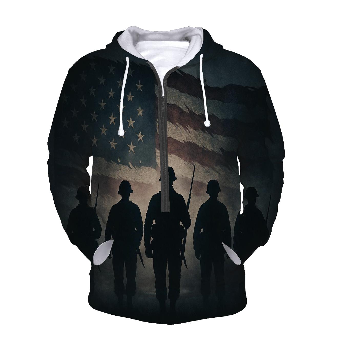 Last Watch Silhouette zip-up hoodies