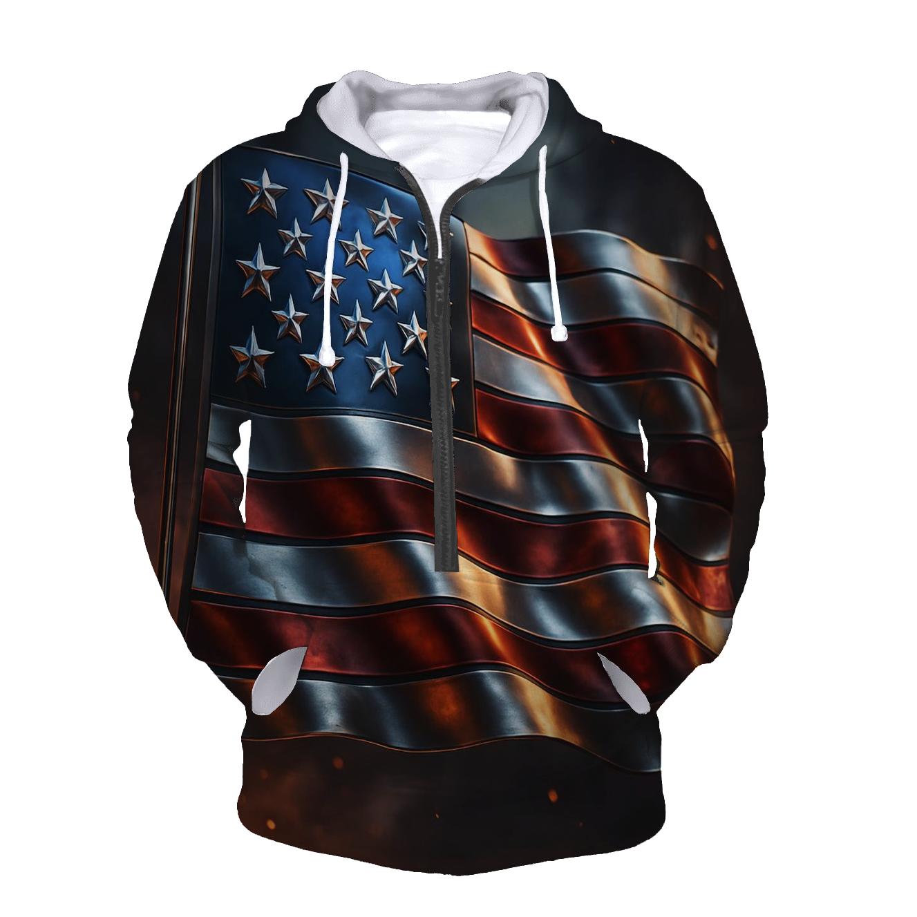 Metallic Forge Banner pullover hoodies