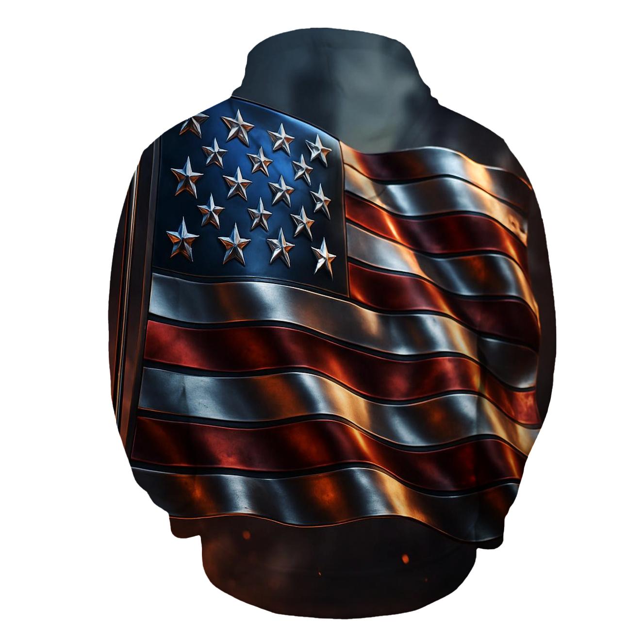 Metallic Forge Banner pullover hoodies