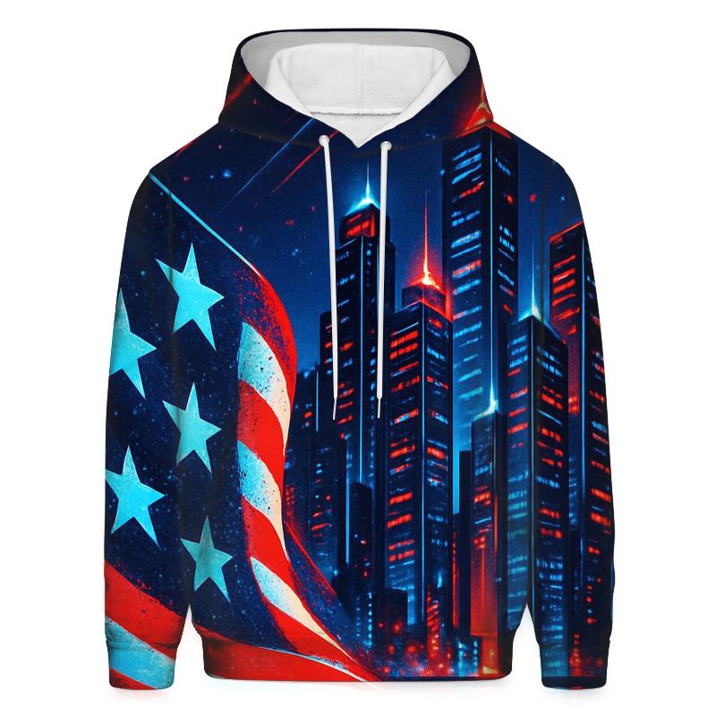 Neon Stripes Skyline hoodies fashion