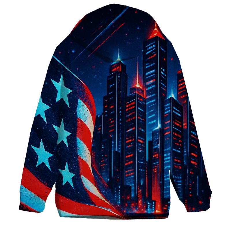 Neon Stripes Skyline hoodies fashion