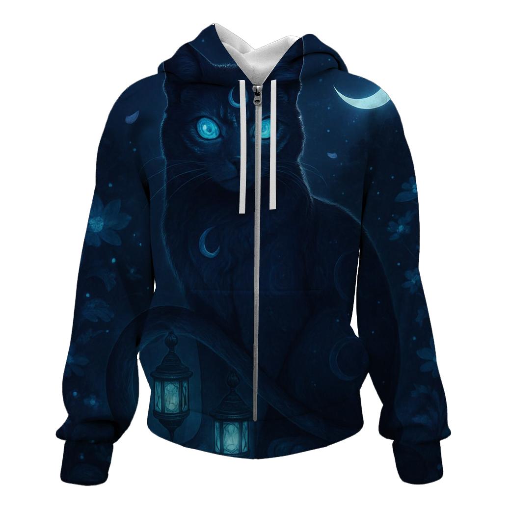 Mystic Guardian Of The Moon Garden zip-up hoodies