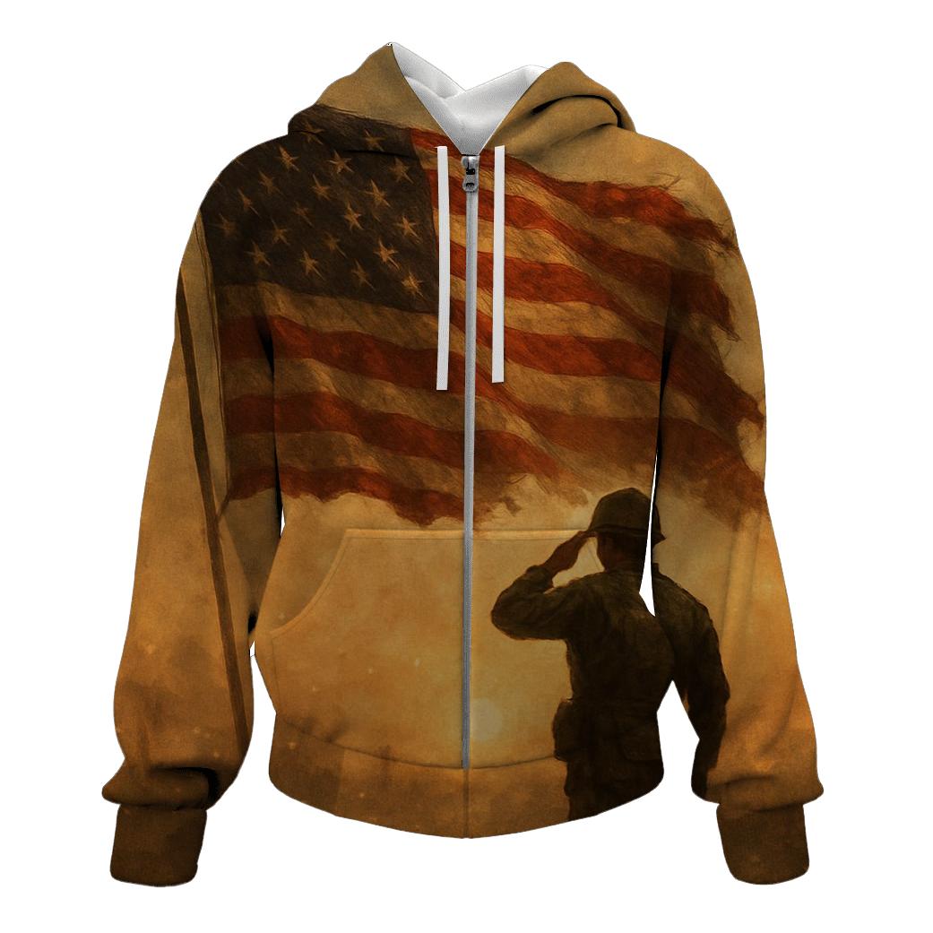 Dawn Honor Flag printed hoodies