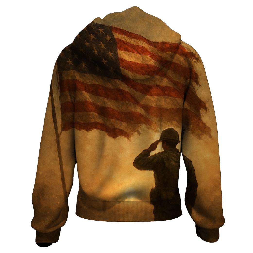 Dawn Honor Flag printed hoodies
