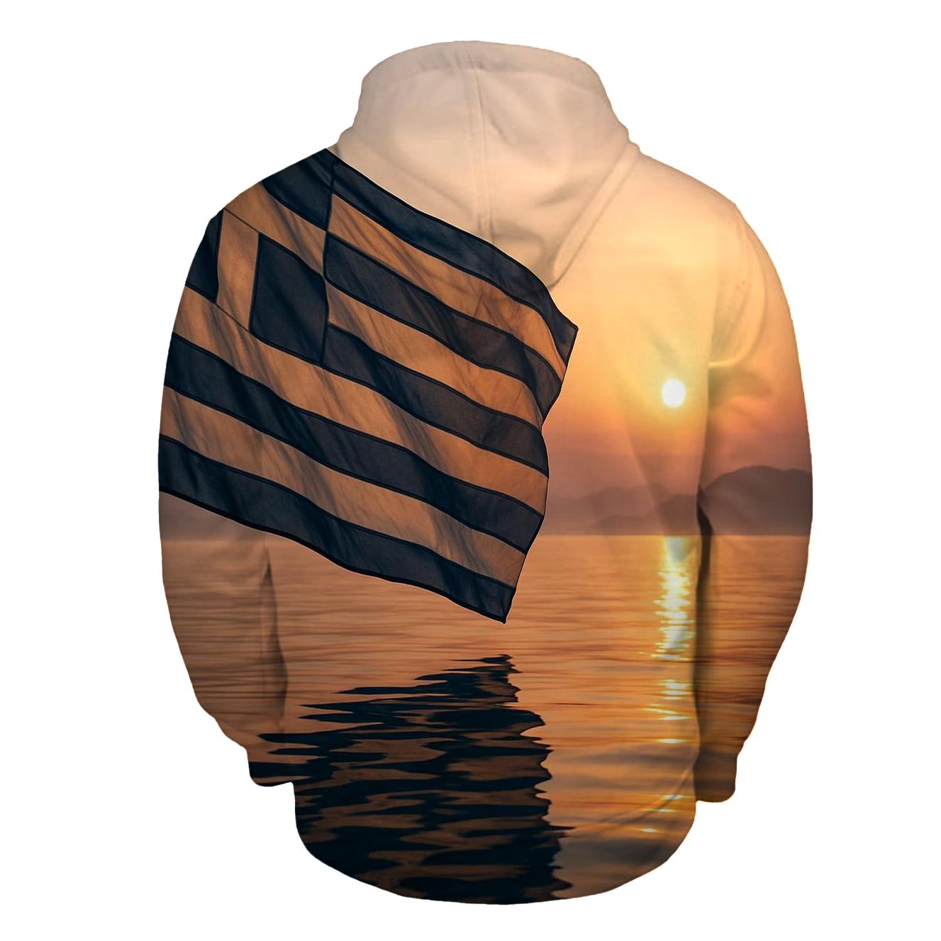 Aegean Striped Reflection graphic hoodies