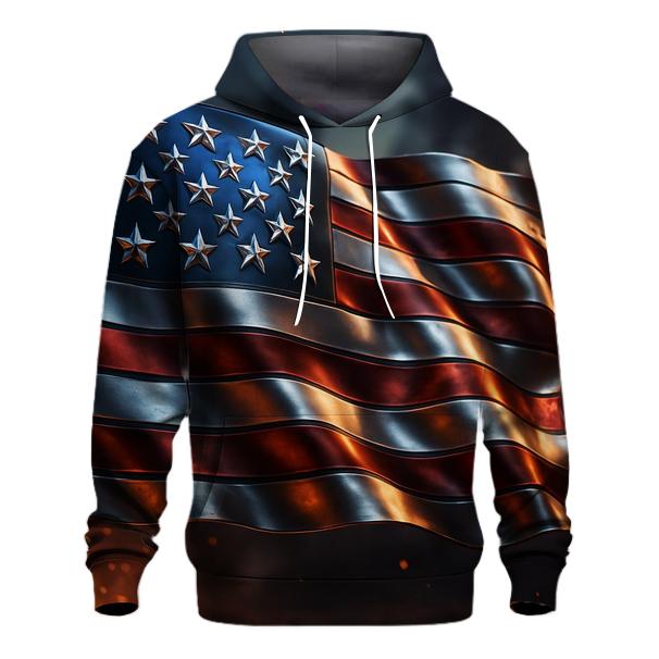 Metallic Forge Banner pullover hoodies