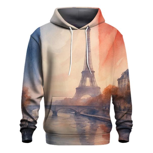 Tricolor Watercolor Seine printed hoodies