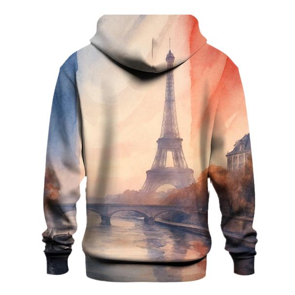 Tricolor Watercolor Seine printed hoodies