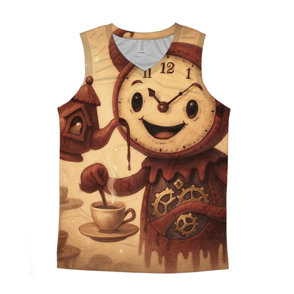 Tea Time Clock Monster graphic print tank tops