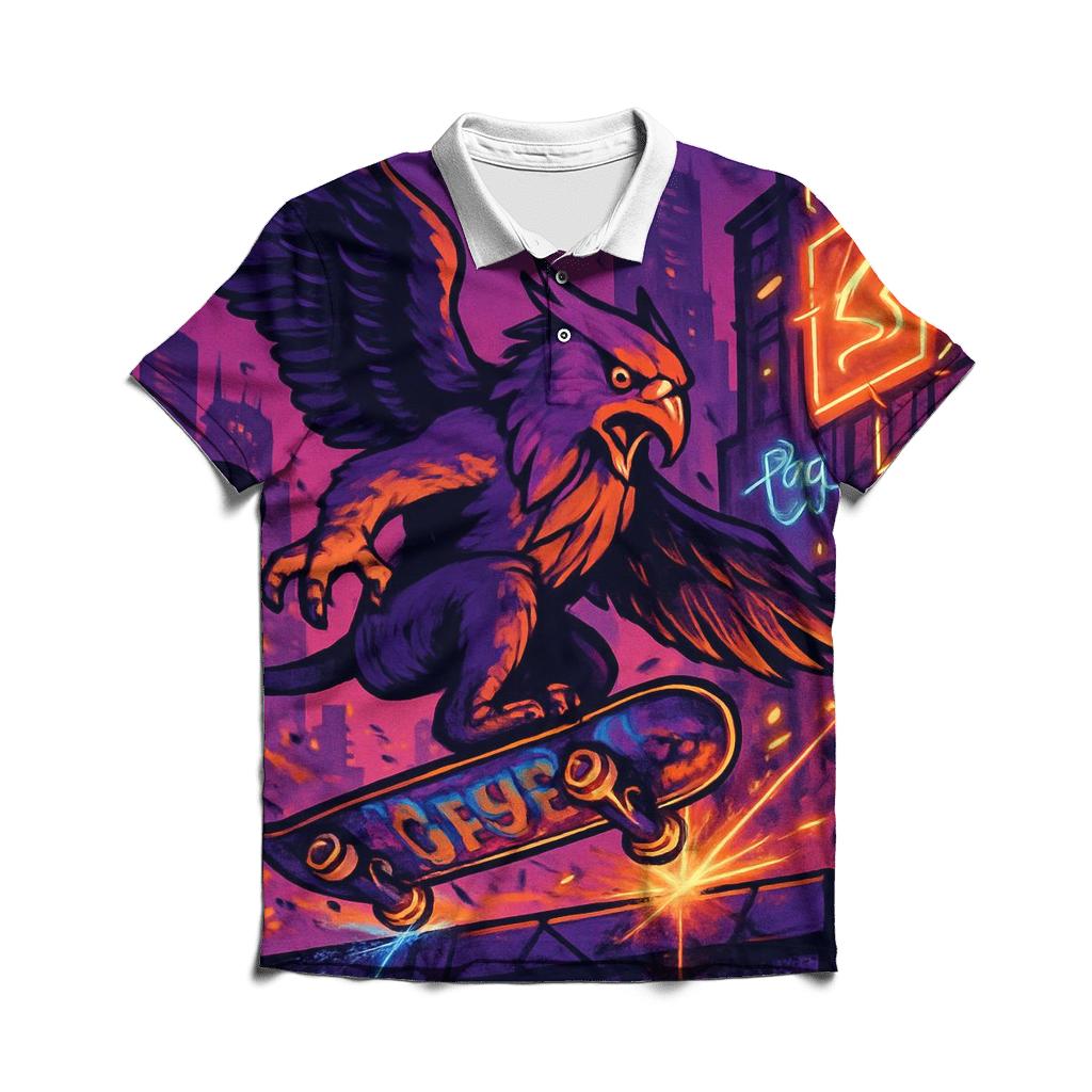 Neon Skateboard Griffin premium cotton polo shirts