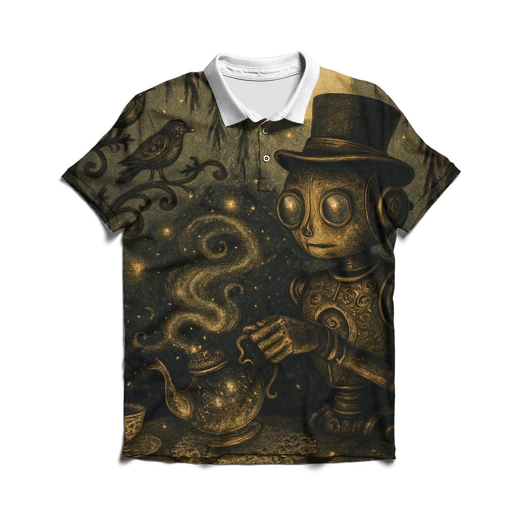 Midnight Tea Automaton premium cotton polo shirts