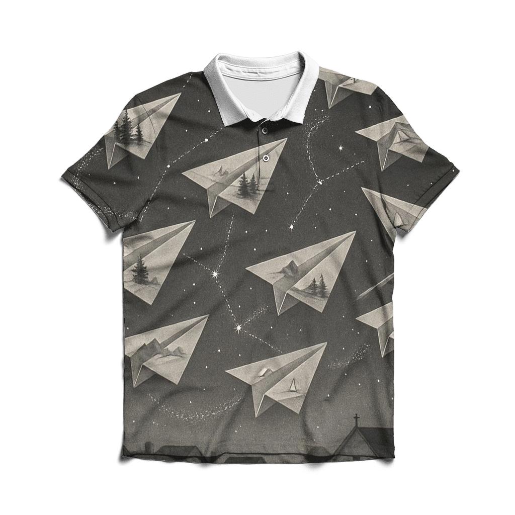 Paper Plane Constellation designer slim fit polos