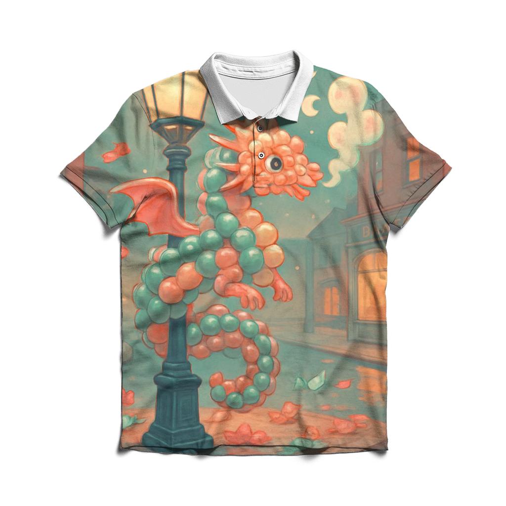 Moonlit Gumball Dragon stylish collar polo tees