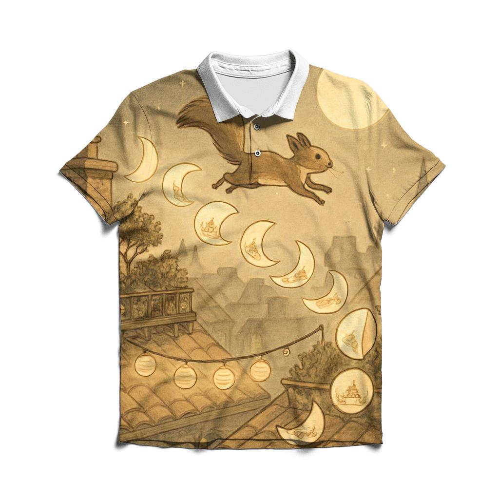 Lunar Paper Trail Squirrel custom polo shirts