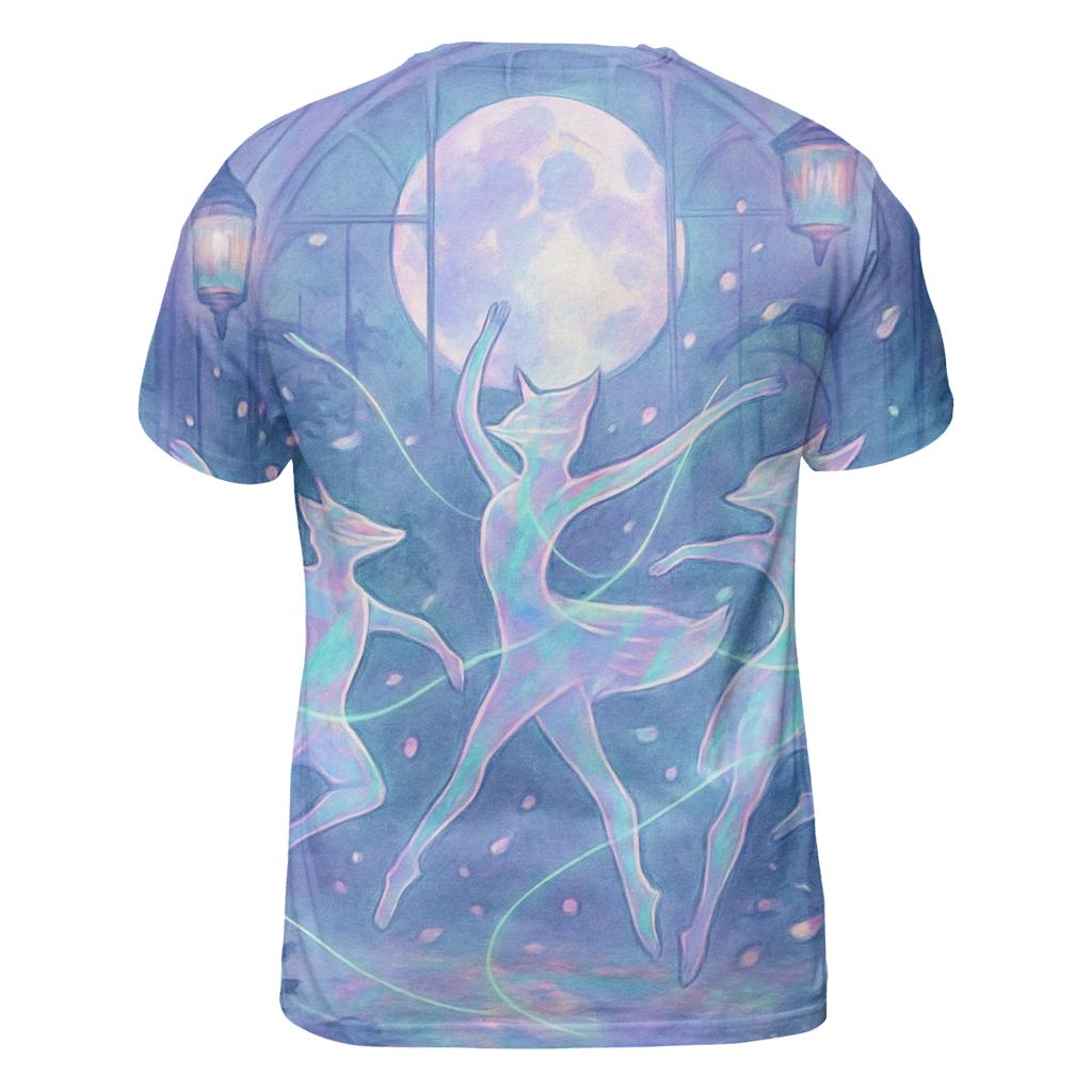 Holographic Ballet Foxes vibrant all-over design tees