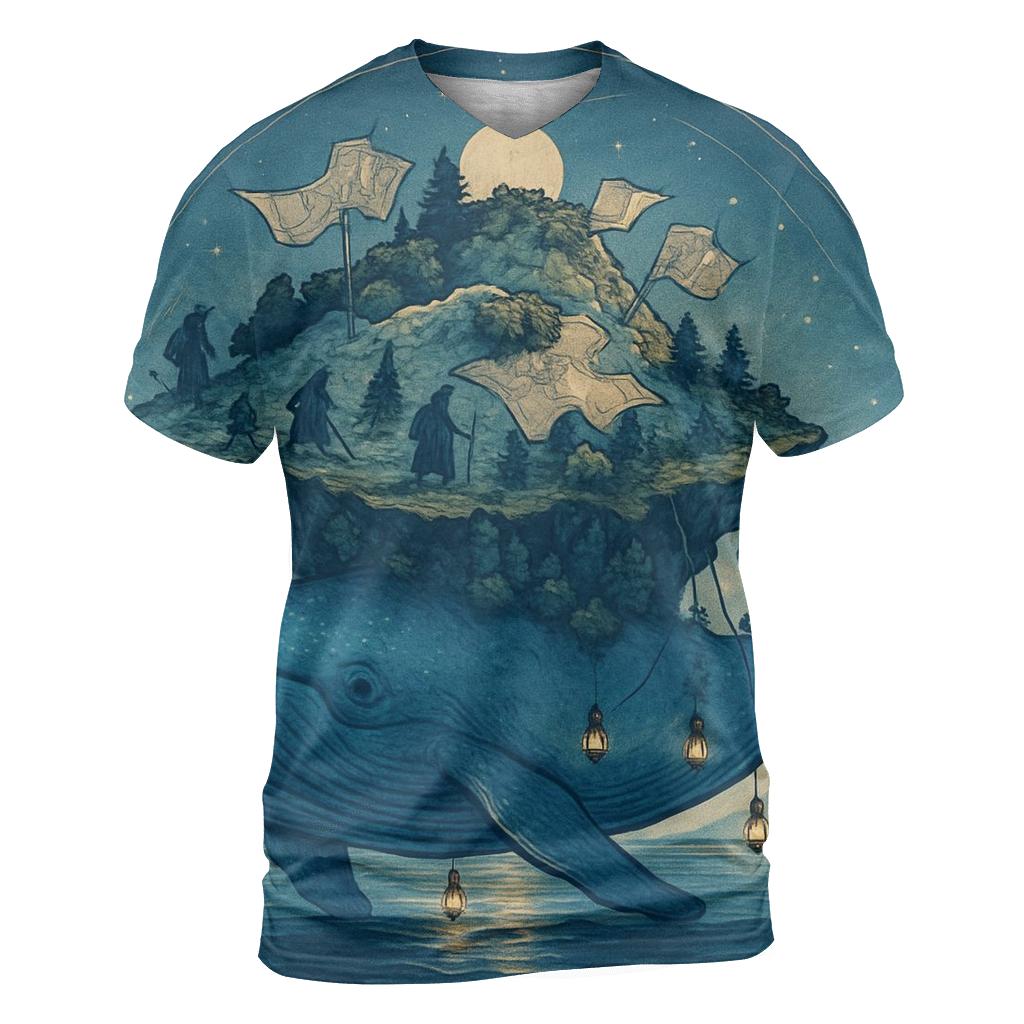Mapmakers Whale Atlas creative print fashion shirts