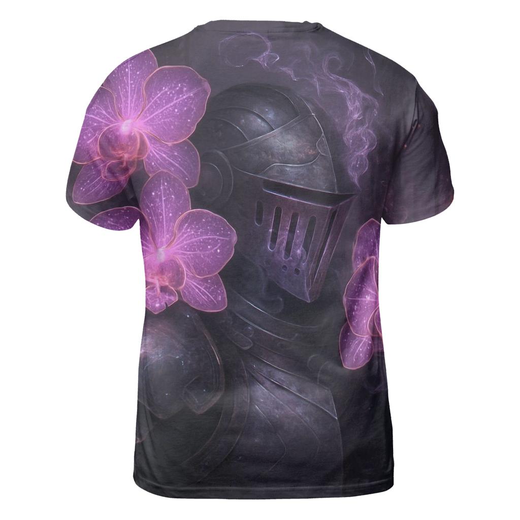 Binary Orchid Knight artistic all-over print tops