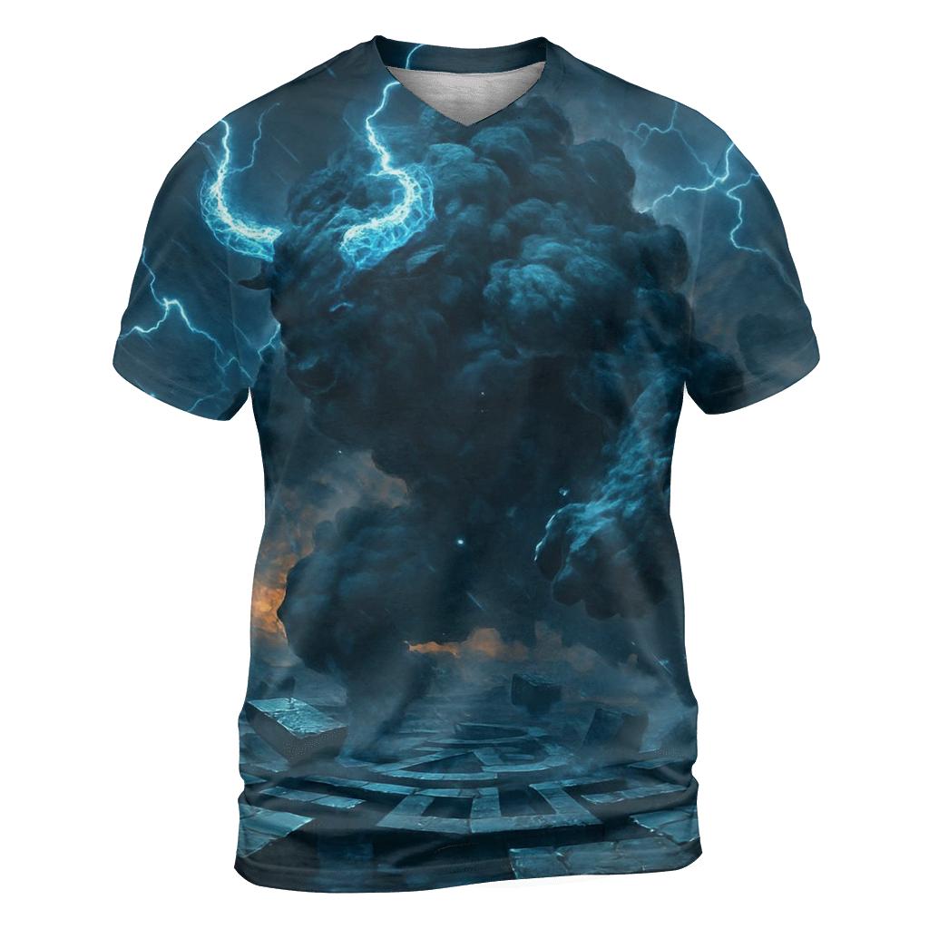 Thunderhead Minotaur artistic all-over print tops