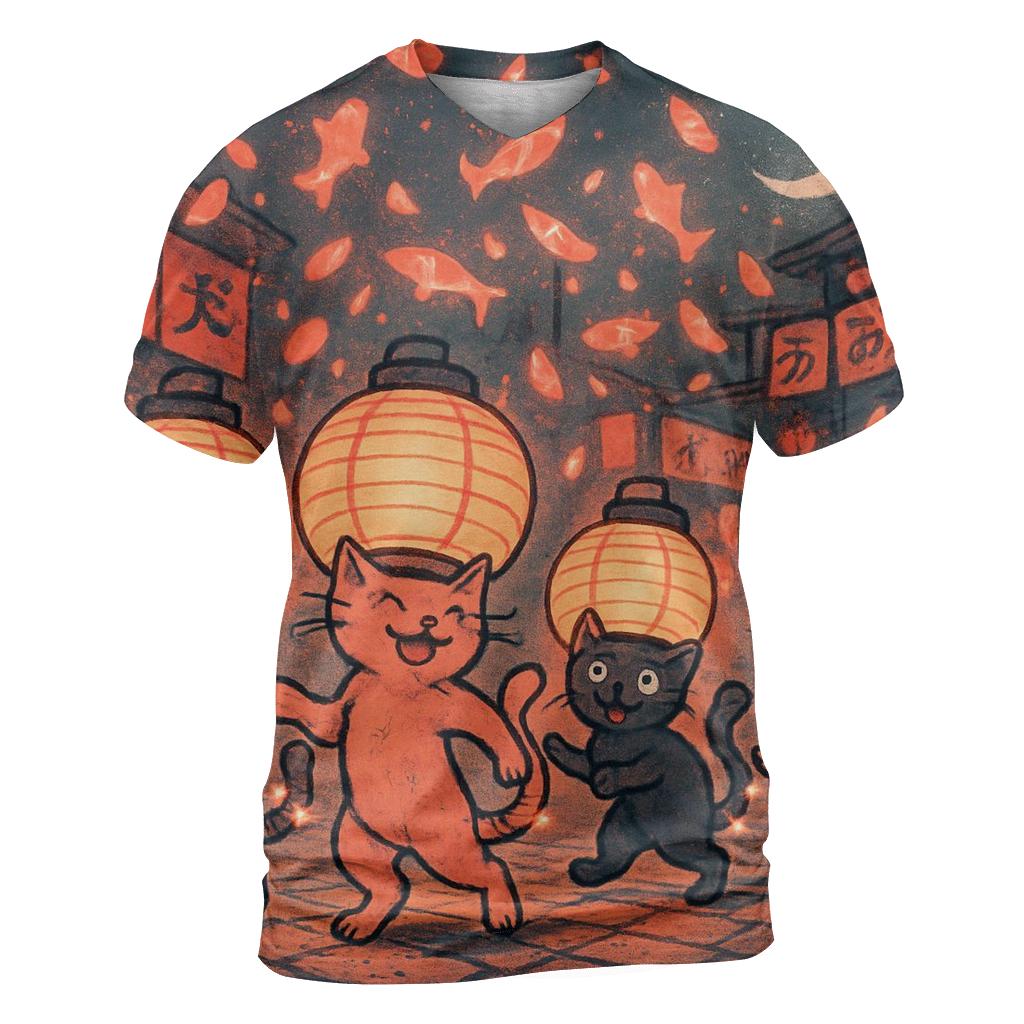 Paper Lantern Cat Brigade unique graphic print tees