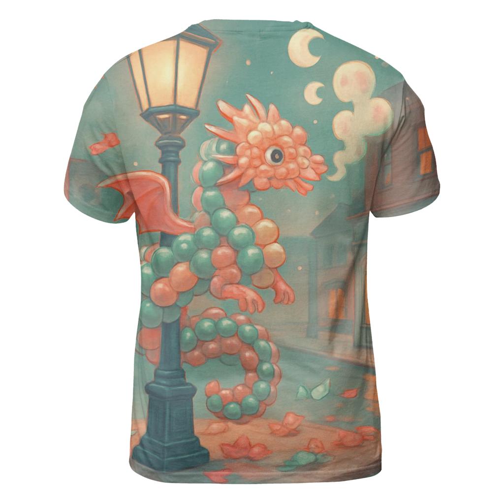Moonlit Gumball Dragon vibrant all-over design tees