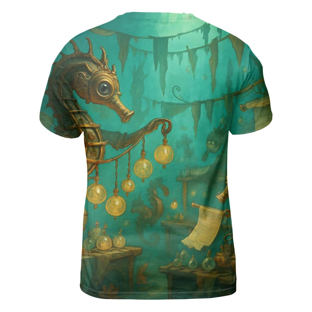 Clockwork Seahorse Market statement graphic shirts
