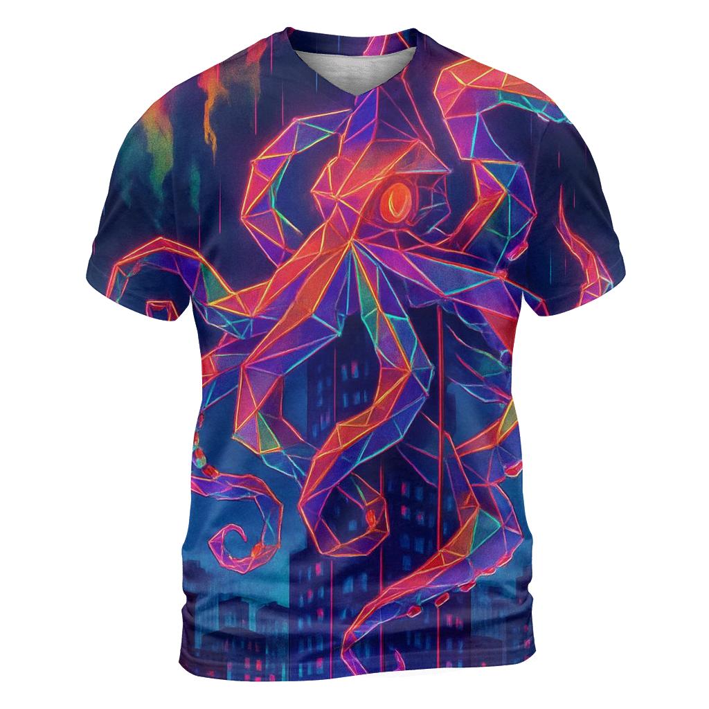 Neon Origami Kraken custom all-over print shirts