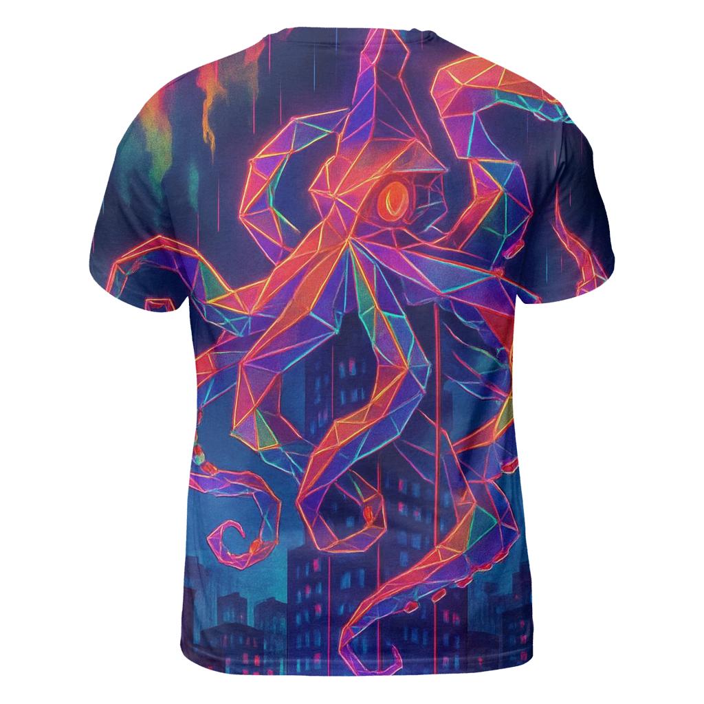 Neon Origami Kraken custom all-over print shirts