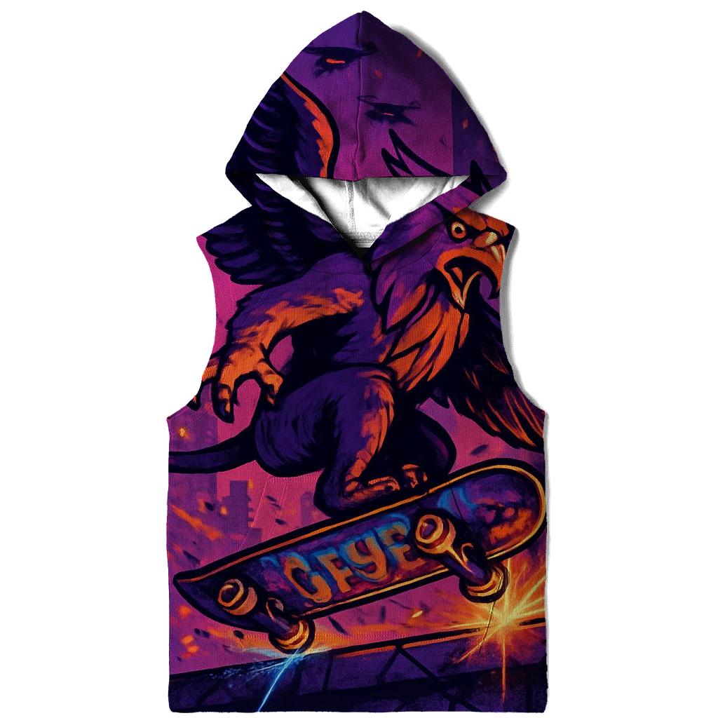 Neon Skateboard Griffin printed hoodies