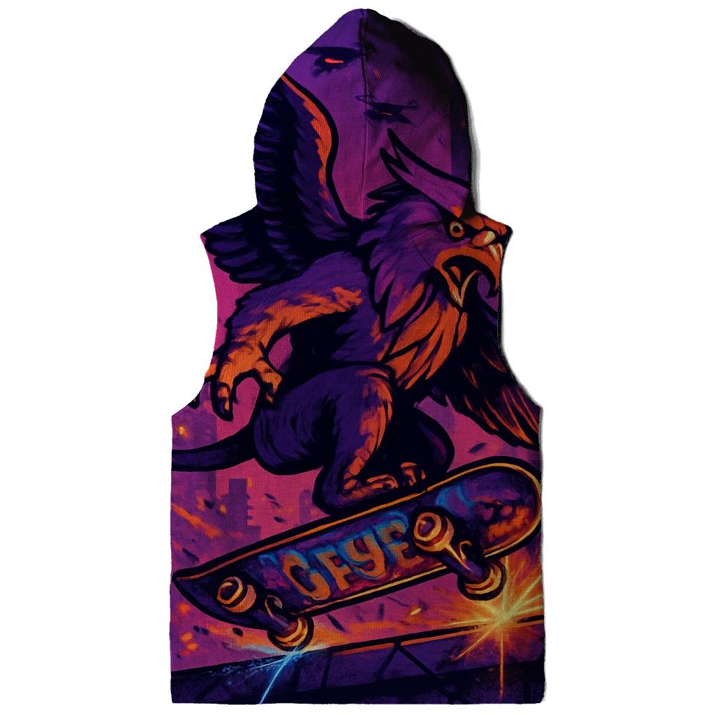 Neon Skateboard Griffin printed hoodies