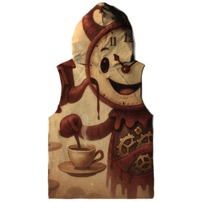 Tea Time Clock Monster printed hoodies