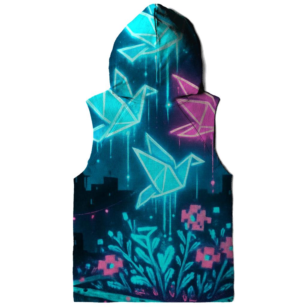 Neon Origami Doves graphic hoodies
