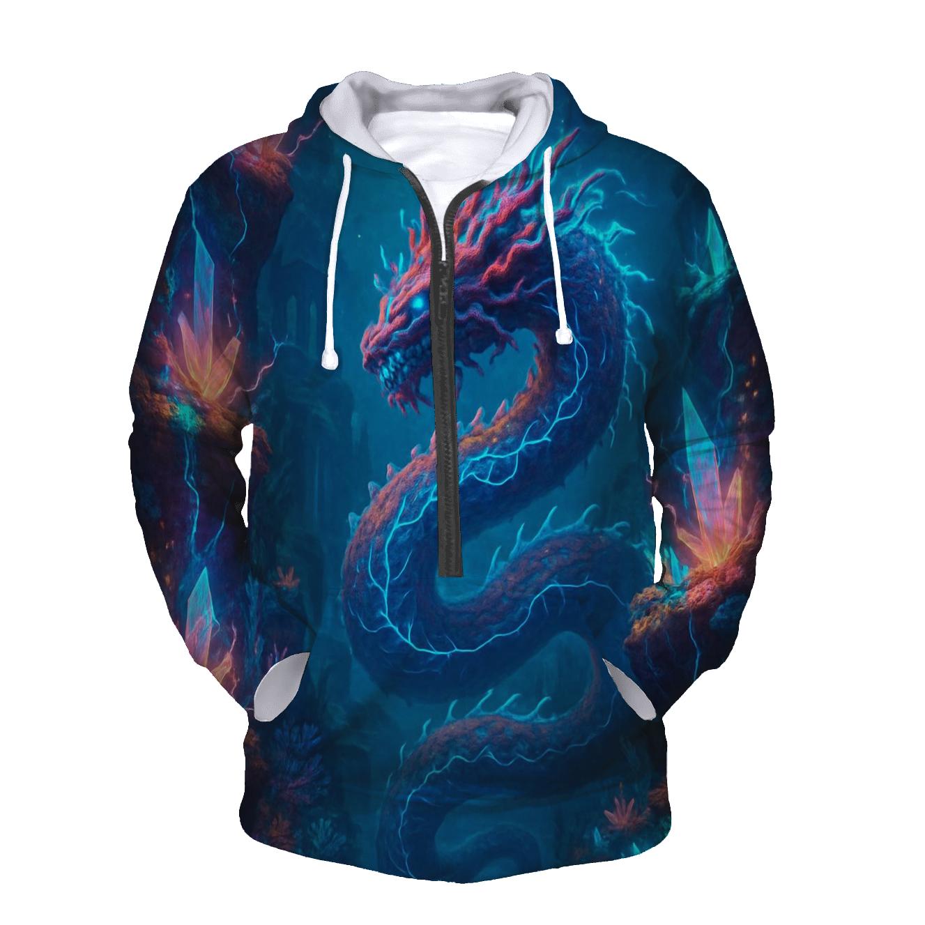 Electric Coral Dragon designer hoodies