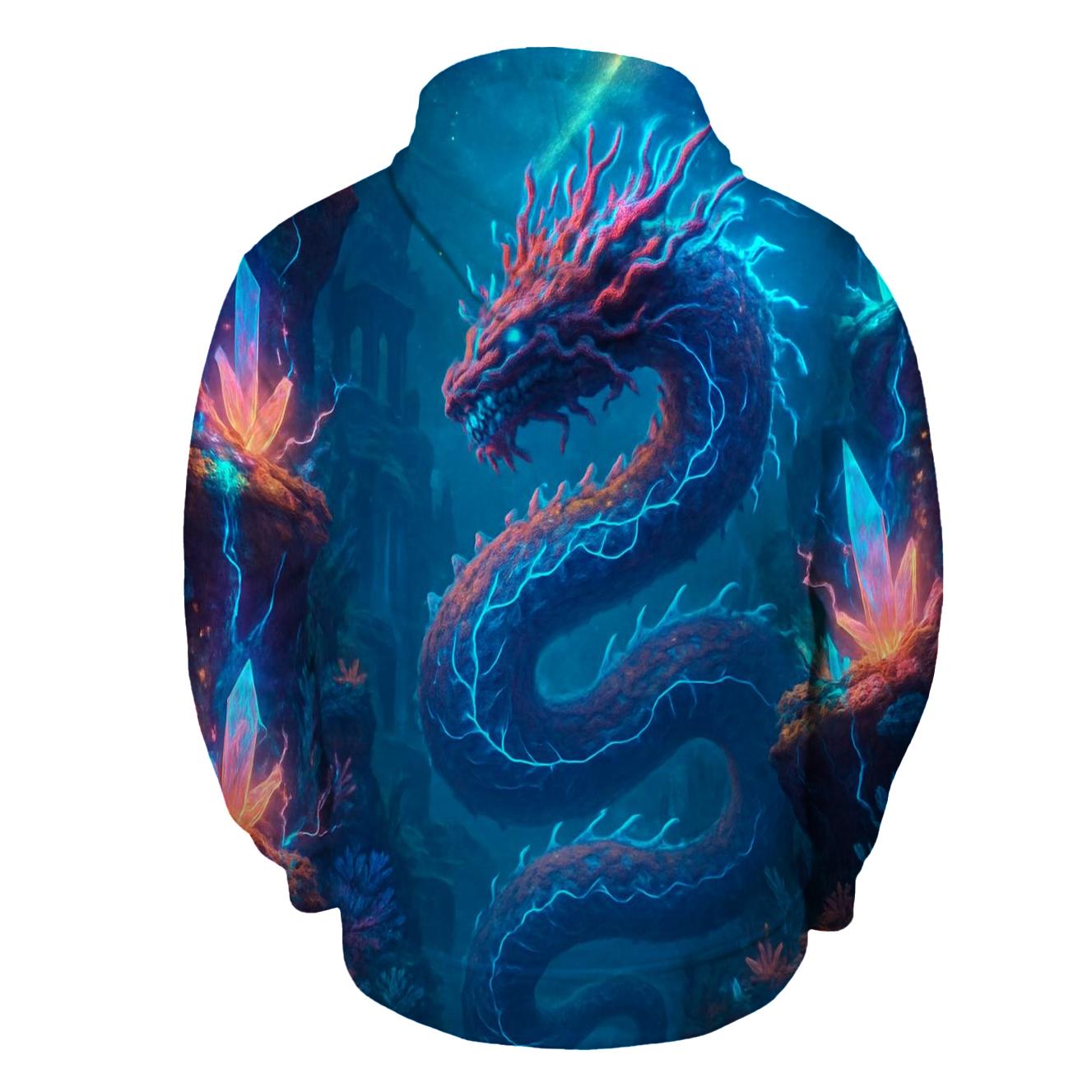 Electric Coral Dragon designer hoodies