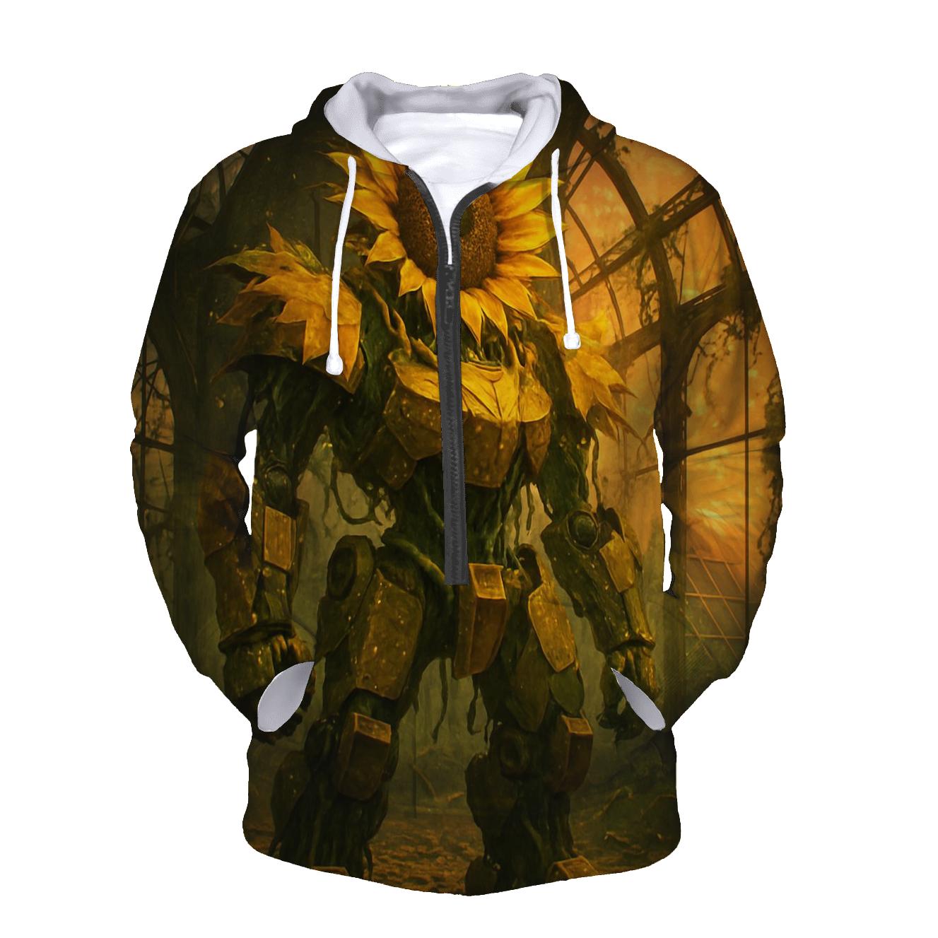 Sunflower Mecha Guardian zip-up hoodies