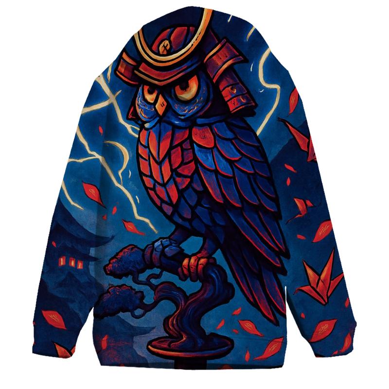 Chromatic Samurai Owl zip-up hoodies