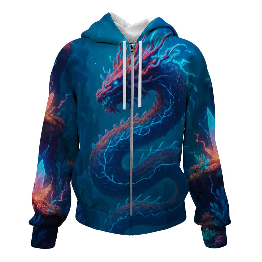 Electric Coral Dragon graphic hoodies