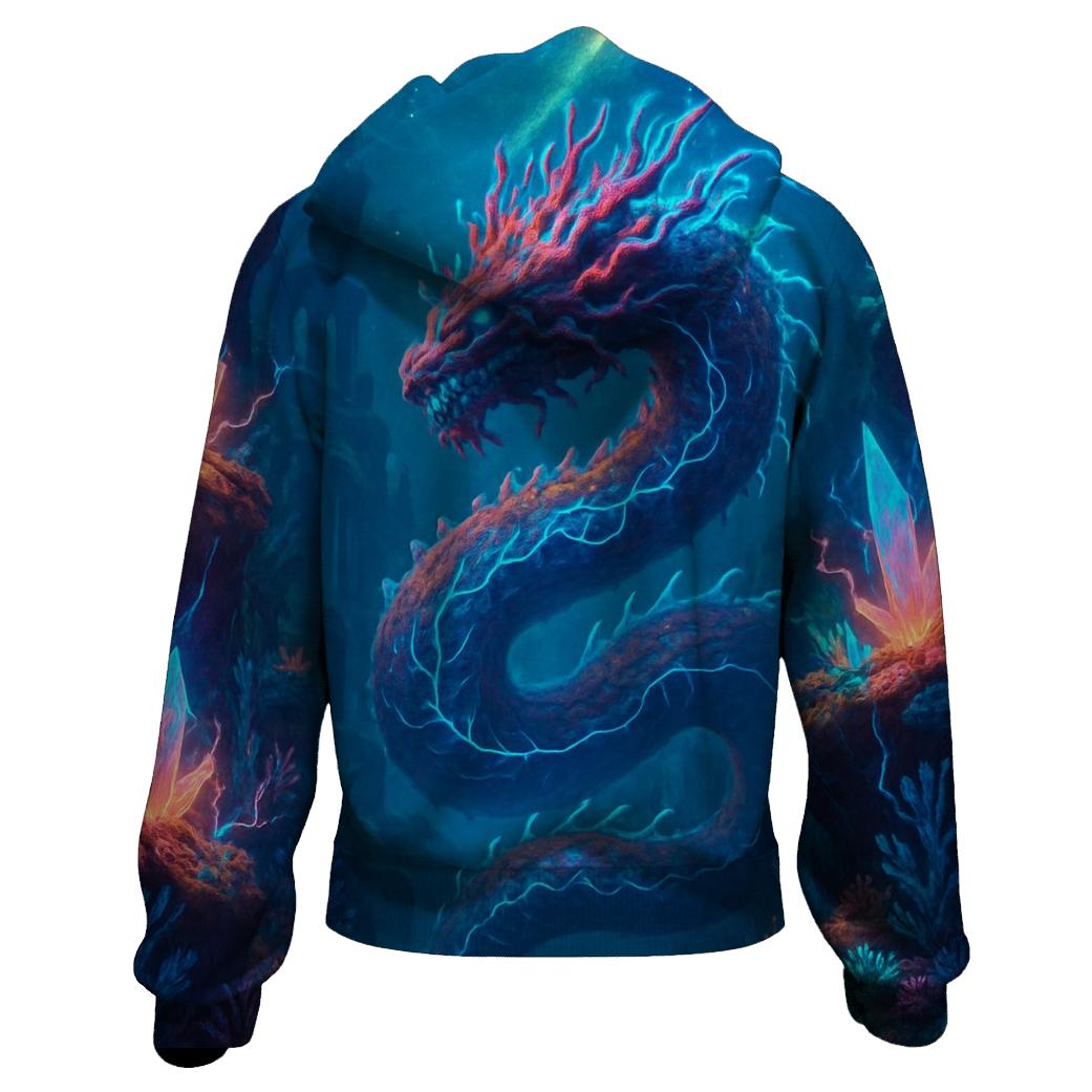 Electric Coral Dragon graphic hoodies