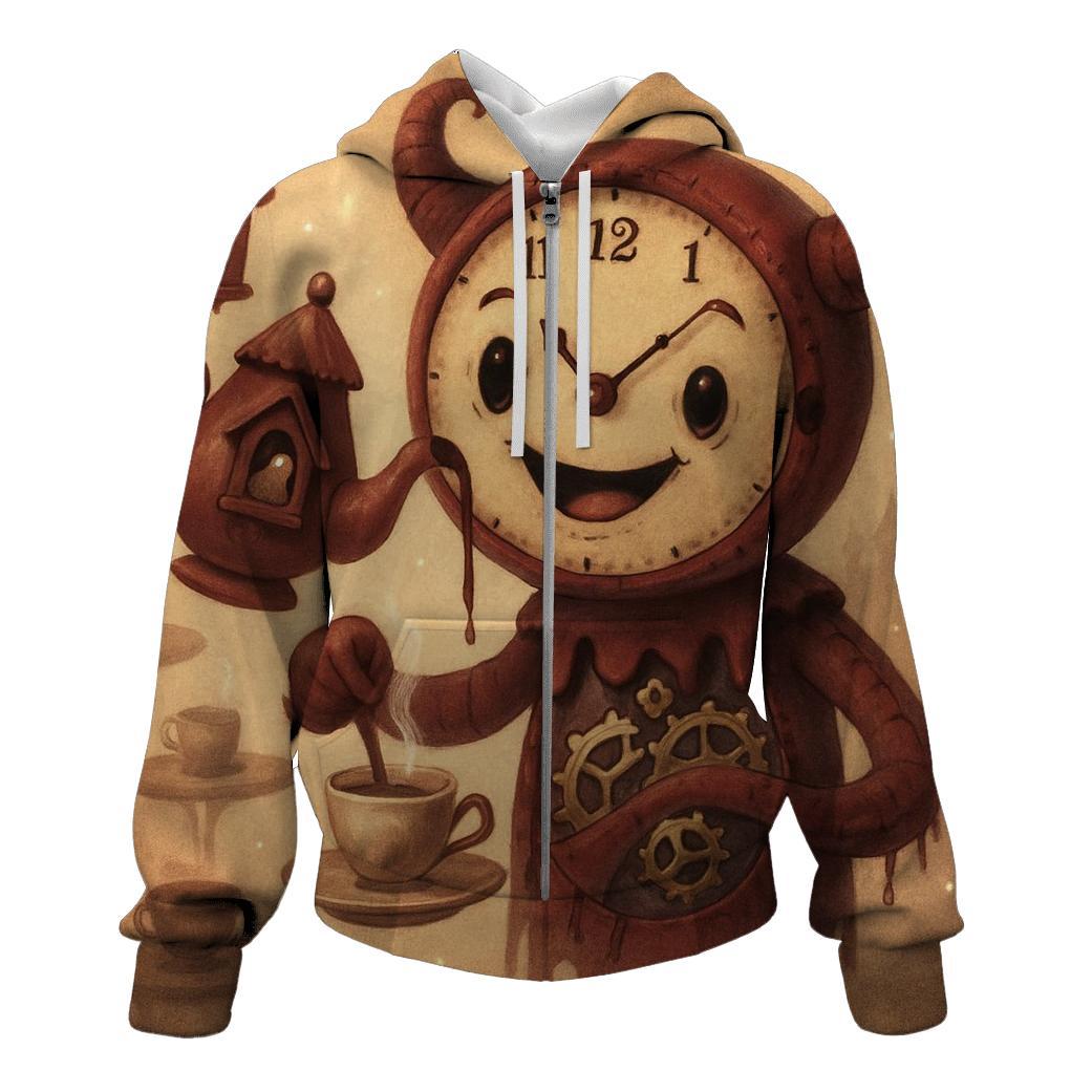 Tea Time Clock Monster graphic hoodies