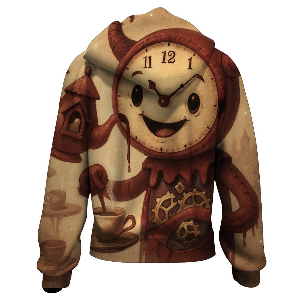 Tea Time Clock Monster graphic hoodies