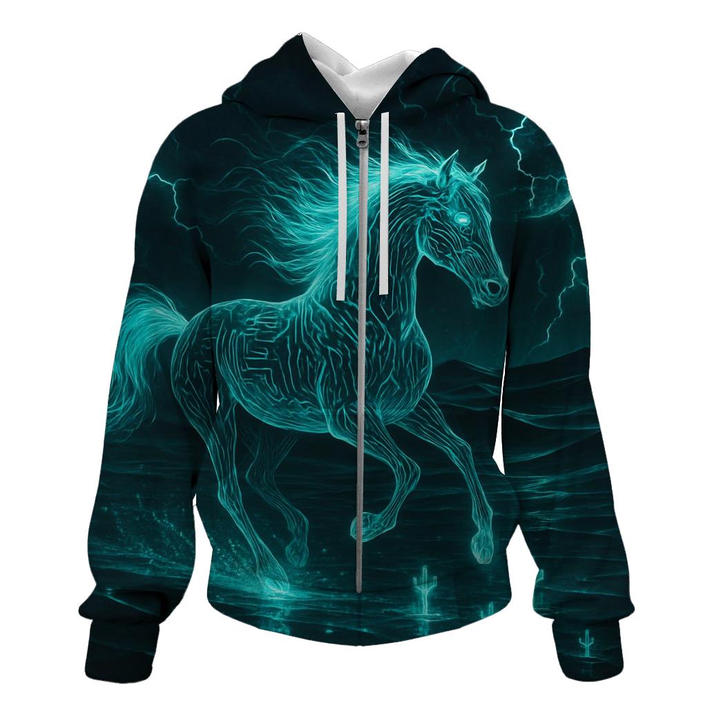 Mirage Circuit Horse embroidered hoodies