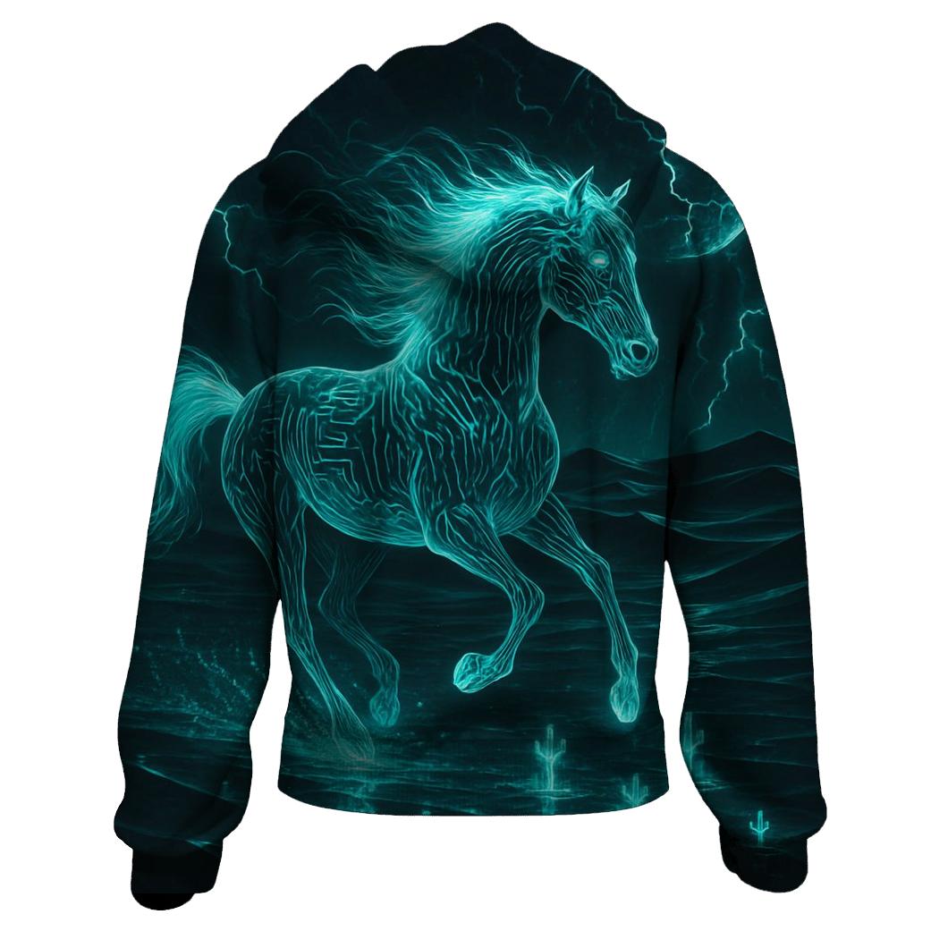 Mirage Circuit Horse embroidered hoodies