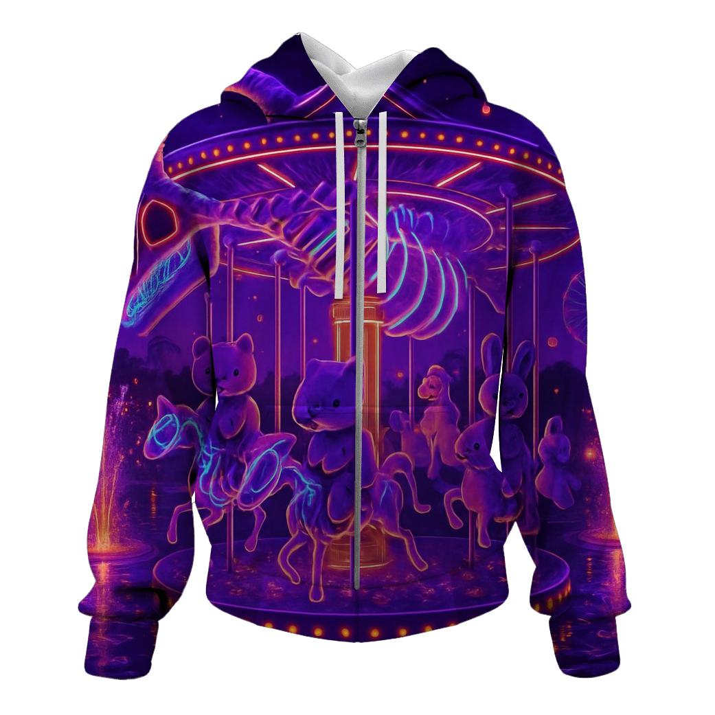 Neon Carousel Leviathan zip-up hoodies