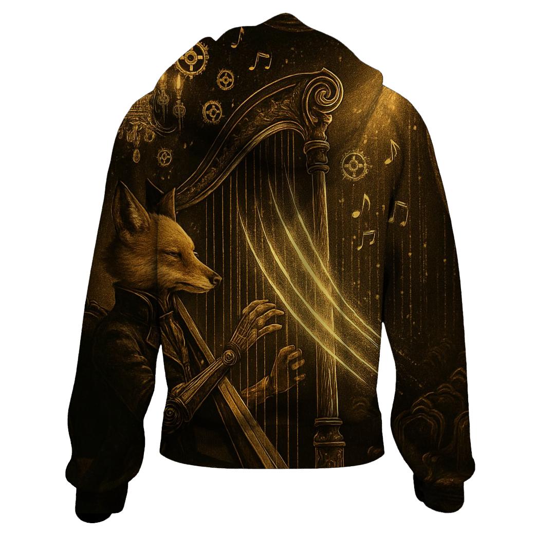 Clockwork Foxglove Harpist zip-up hoodies