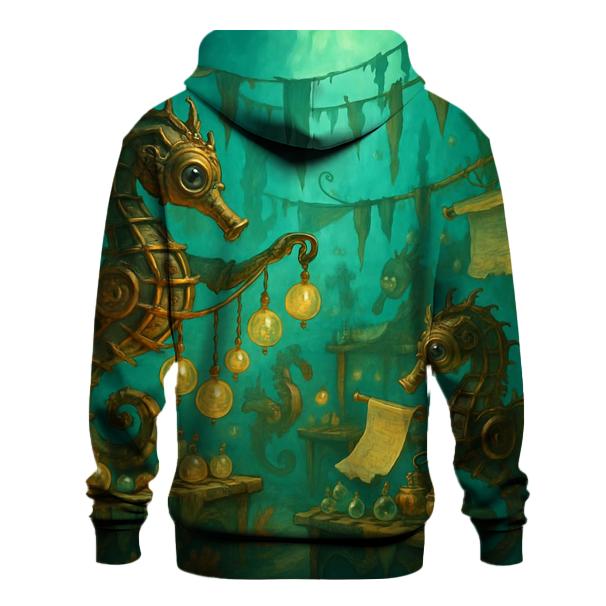 Clockwork Seahorse Market graphic hoodies