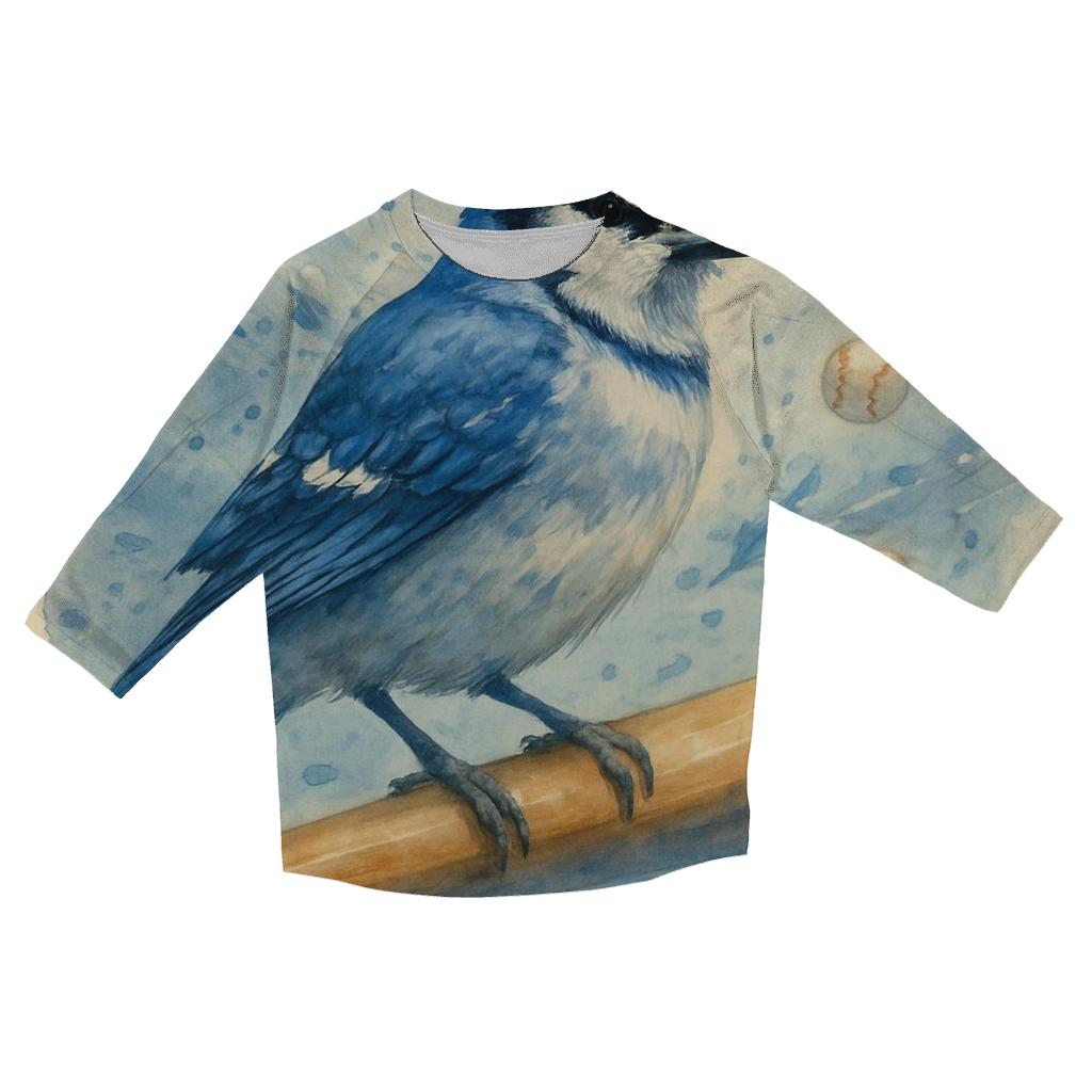 Blue Jays Perched On The Bat fashion 3/4 sleeve shirts