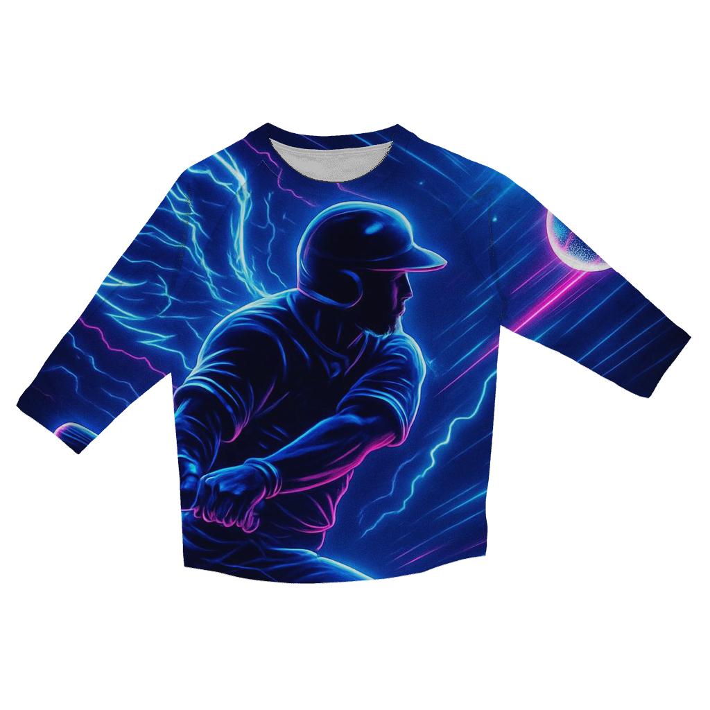 Electric Blue Jays Strike fashion 3/4 sleeve shirts